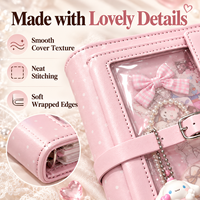 Mini carnet mignon Kawaii, carnets personnalisables, classeur à 6 anneaux rechargeable avec couverture souple rembourrée, pour l'école, le bureau et la planification journalière
