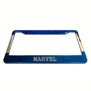Marco de Matrícula de Aluminio con Impresión UV Azul, Doble Orificio con Tornillos, Logotipo Personalizado - Product Image 3