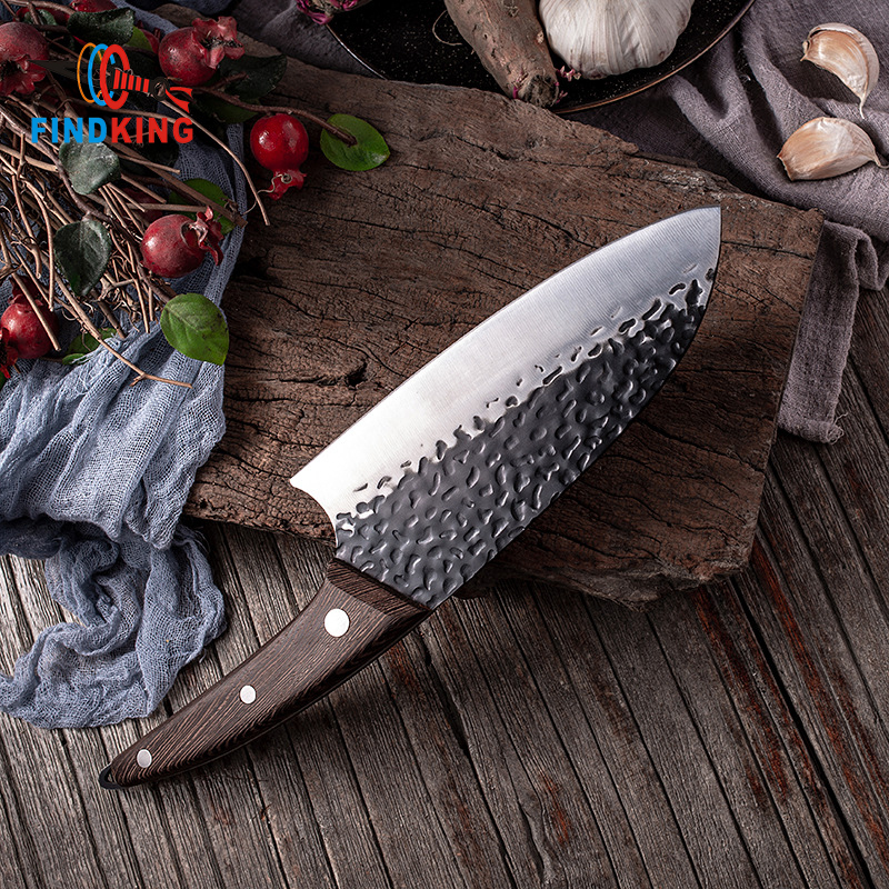 FINDKING Full Tang Handmade Butcher Knife Chef Kitchen Knife High Carbon Clad Steel Cleaver Filleting Slicing Knives
