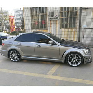 Parachoques Delantero/Trasero de Fibra de Carbono Húmeda para W204 2008-2010, Capó, Guardabarros, Montaje Universal con Tornillos, Compatible con Benz Clase C, Serie Negra, Luz Antiniebla - Product Image 5