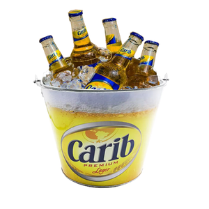 Hielera Metálica para Cerveza Carib de 5 Litros, Popular, y Tina Metálica de Alta Calidad para Bebidas en Fiestas, para Congelador, 6 Botellas - Product Image 1