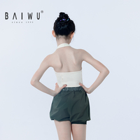 Top Corto Tipo Halter para Niñas Baiwu, Ropa de Entrenamiento de Ballet para Niñas, Tops Deportivos Profesionales para Gimnasia y Danza 126211264