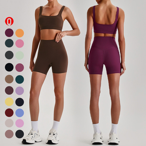 Conjunto Deportivo de <span class=keywords><strong>2</strong></span> Piezas de Alta Calidad Personalizado: Top Deportivo y Pantalones Cortos para Gimnasio, Ejercicio, Deportes al Aire Libre, Yoga y Fitness - Product Image 1