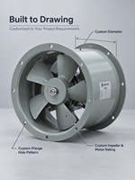 Ventilateur axial électrique à grand volume d'air pour l'élevage bovin, avec roulement à billes, personnalisation OEM/ODM, puissance 1,1 kW, 500 mm
