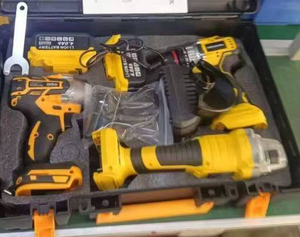 Portable Tool Kits Cordless Impact Drill Brushless Wrench Combination Set Battery Stainless Steel Yellow Battery-Powered Operati - Product Image 2