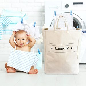 Organisateur Sac <span class=keywords><strong>à</strong></span> <span class=keywords><strong>linge</strong></span> en toile naturelle Grand sac de rangement pour vêtements Jouets <span class=keywords><strong>à</strong></span> <span class=keywords><strong>linge</strong></span> sale Pliable Pliable pour un rangement facile - Product Image 3
