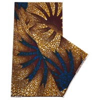 Kain Brokat Tenun Benang Sisir Motif Batik Desain Baru Ankara, Motif Bunga Afrika, Kain Katun Stok 6 Yard