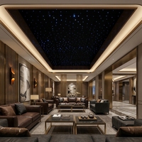Kit d'éclairage de plafond à fibres optiques LED RGB 5W pour hôtel, avec contrôle par application, effet ciel étoilé