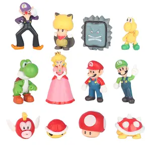 2022 Baru Mario Anime Action Figure Ukuran Kecil 2-5Cm Mario PVC Angka 48Pcs Per Set Mario Luigi Anime Gambar Mainan