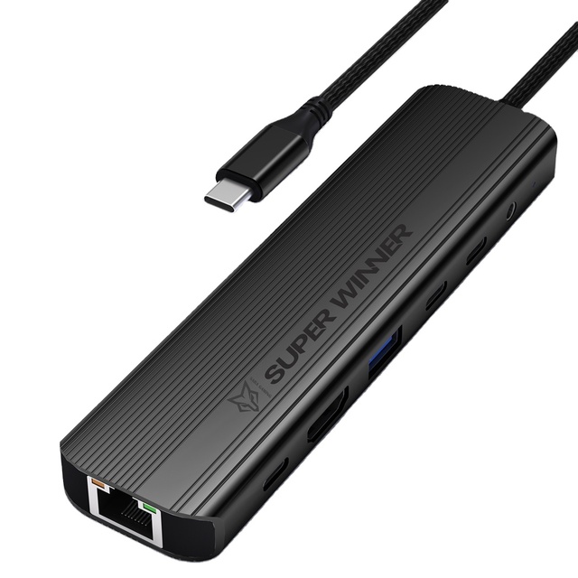 with HDM1 4K 60Hz Gigabit Ethernet 100W PD3.5mm 384Khz Audio Sarafox 7 in 1 USB C Multiport Adapter Laptop Hub Docking Station