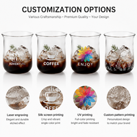 Verre à whisky, cocktail ou café glacé en verre borosilicate transparent de 10 oz avec logo personnalisé pour bar, restaurant, maison