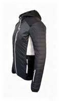 Veste thermique hybride unisexe personnalisée, fine, légère, imperméable, avec manches softshell matelassées, à capuche, pour sports de plein air, OEM
