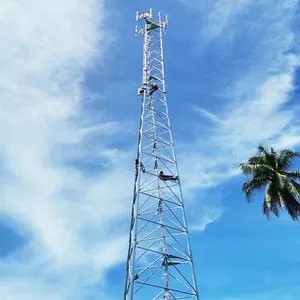 High Quality Galvanized Telecommunication Mast Guyed Tower 20m 30m 45m 50m 60m 3 Leg Steel Gsm Lte Tubular Telecommunication