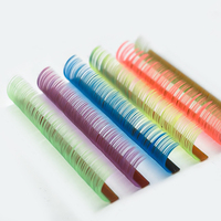 DIYDAY Prix d'usine Extensions de cils personnalisables en PBT 100% naturel, longues, vert fluorescent, fabriquées à la machine, écologiques et durables
