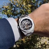 Montres mécaniques FORSINING pour hommes, argent et noir, acier inoxydable, étanches, squelette, tourbillon, automatiques