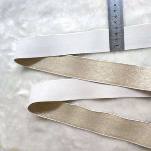 Ea33 của nhà sản xuất nóng bán 4cm trắng vải đàn hồi với vàng hoặc bạc lurex sợi Sản phẩm chất lượng cao - Product Image 6
