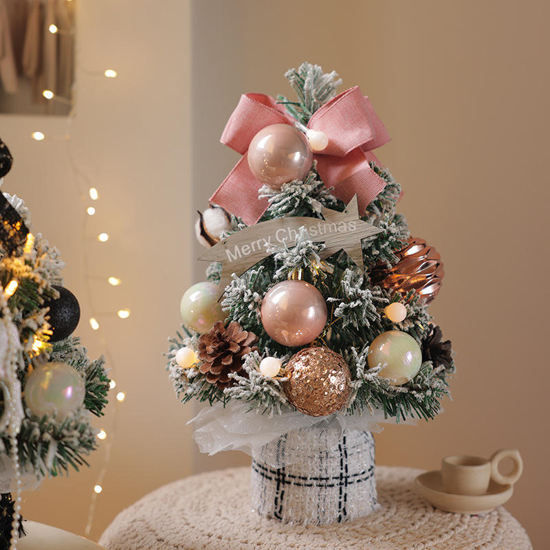 Arbre floqué britannique 30cm [Envoi de lumières] - Rose