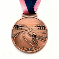 Médaille de course de vélo de route souvenir gravé en relief 3D personnalisé médaille de compétition sportive de cyclisme de vélo personnalisée pour le prix