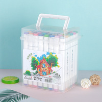 Sélectionnable Professionnel 24-80 Couleurs en Stock Double Pointe Art Coloriage Stylos Double Pointe Alcool Brosse Marqueur Stylo Ensemble