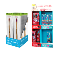 Nouveau présentoir de magasin en carton pliable et portable, design moderne, avec logo personnalisé gratuit, pour l'affichage des brosses à dents