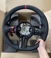 Volant sport en cuir avec palettes en fibre de carbone pour Série 3 (F30/F31/F35) F10/F20/F22/F12/F91/F48/F25 X3/X4/X5 M2-M5
