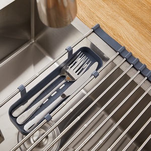 Stendino allungabile arrotolare i piatti sopra il lavello cucina arrotolando uno scolapiatti a <span class=keywords><strong>16</strong></span> pali pieghevole per tazze forchette di frutta - Product Image 2