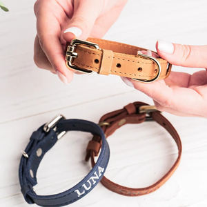 <span class=keywords><strong>Collar</strong></span> de gato de cuero hecho a mano, etiqueta de nombre personalizada Premium, <span class=keywords><strong>Collar</strong></span> suave duradero para interior y exterior, <span class=keywords><strong>Collar</strong></span> de entrenamiento para mascotas caninas - Product Image 1