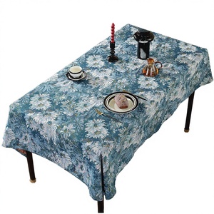 Monet <b>Garden</b> American Country-Style Woven Jacquard Tablecloth with Oil Painting Design Eco-Friendly for Home & Wedding Use - Product Image 3