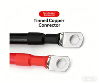Cosses M8 de 50 mm² sur mesure pour câble de batterie automobile, cosses M de 50 mm² en cuivre noir et rouge pour système solaire, onduleur, camping-car et marine