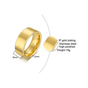 Anillo de banda de carburo de tungsteno con baño de oro PVD de alta gama |   Anillo para Hombre Resistente al Agua, a los Arañazos, Hipoalergénico y Duradero con Acabado Pulido de Alto Brillo - Product Image 3
