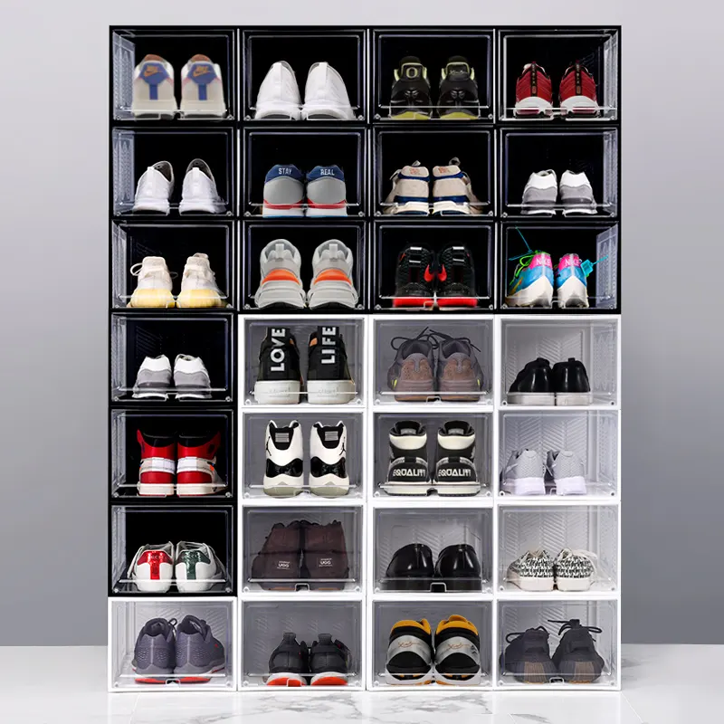 Good product shoe container storage sneaker box clear magnets mini sneaker keychain with box and bag