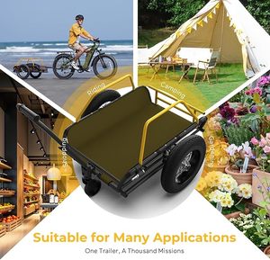<span class=keywords><strong>Remorque</strong></span> de vélo robuste 3-en-1, pliable, avec roulettes amovibles, double amortisseurs, roues à dégagement rapide de 16 pouces - Product Image 5