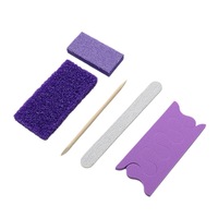 Nouvel ensemble portable avec pierre ponce, séparateur d'orteils, brochettes en bois, blocs éponge et sac pratique pour outils de soin des ongles des pieds