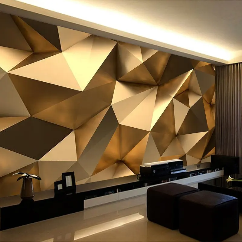 Custom Diamond gold 3d wallpaper mural home decoration