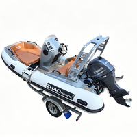 Bateau pneumatique à coque en aluminium personnalisé de 13 pieds (RIB 390) avec certificat CE, idéal pour les excursions côtières exotiques et les trajets entre les îles.