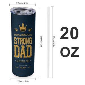 Vaso Térmico Strong Dad de 20 oz, Acero Inoxidable, Aislado al Vacío, con Logotipo Personalizado, Regalo para el Día del Padre - Product Image 1
