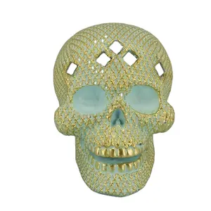 Jiayi Craft Custom Skulls Figurines Ornaments Carved Skulls Resin Ornaments Halloween Resin Skulls Props