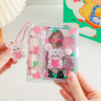 Mini album photo de 3 pouces, classeur transparent à 3 anneaux pour photocartes avec pendentif mignon, support pour photocartes Kpop, livre incluant des pages intérieures