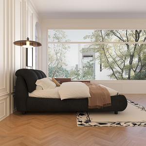 <b>Queen</b> <b>Size</b> Luxury Upholstered Soft <b>Bed</b> Adjustable Platform <b>Bed</b> Oversized Padded Backrest Solid Teak Wood Frame Eco-Friendly for - Product Image 4