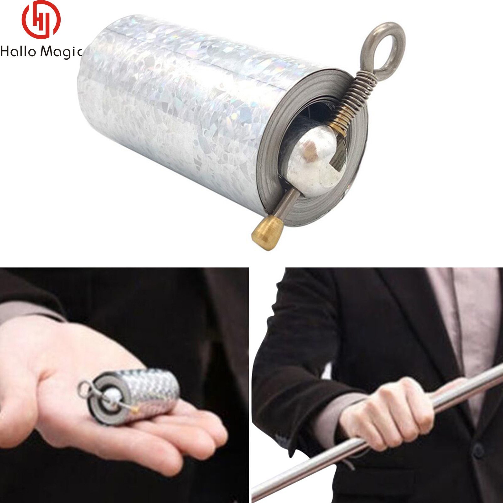 Canne Magique Sarinia Télescopique Argentée - 51,2 Pouces Extensible - Pour Spectacles Et Magie