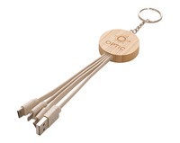 FOCUS Ecológico 3-en-1 Cable Cargador Biodegradable Bambú Promocional Gadget BSCI Certificado de Fábrica Regalo de Negocios