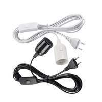 Factory Direct Sale Long Life High Quality E27 Plastic Lamp Base With Switch Plug With Switch Wire 1.8M Power Cable Code