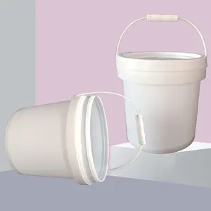 包装厂销售食品级带手柄塑料桶可回收3L带撕条密封盖桶