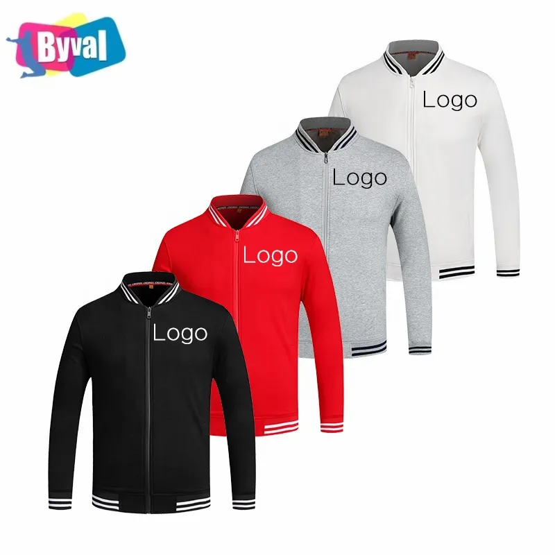 Wholesale Custom Logo designs Jackets Long Sleeve Baseball Men Jackets Plain Blank Trendy Jackets
