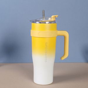 40oz <b>Travel</b> Car Ice Bully <b>Handle</b> Tumbler Vacuum <b>Mug</b> Lid Straw Non-Slip Base OEM ODM Custom Color - Product Image 5