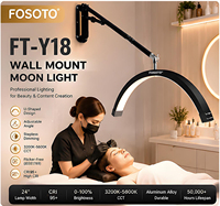 Lámpara Luna Levitant LED de pared, dorada, de media luna, para pestañas, lámpara de techo para maquilladores y artistas del tatuaje.