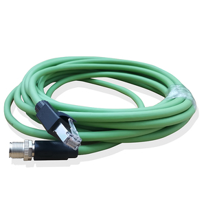 Câble Ethernet RJ45 Cat6 étanche CAT5E M12 Dcode vers connecteur RJ45, câble Ethernet vert - Product Image 3