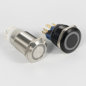 Interrupteur à bouton-poussoir momentané ou à verrouillage en métal IP65 de 12 mm, 16 mm, 19 mm, 22 mm, 25 mm avec anneau lumineux LED - Product Image 4