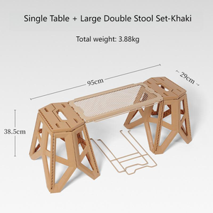 CZFIT Outdoor Multifunctional Waterproof Breathable Folding <b>Table</b> Grid Mesh Pattern Stool Side-Hanging Portable Camping Picnic - Product Image 4