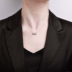 Collier pendentif en argent sterling 925 pour femme, luxueux, délicat, serti de moissanite, plein de diamants - Product Image 5